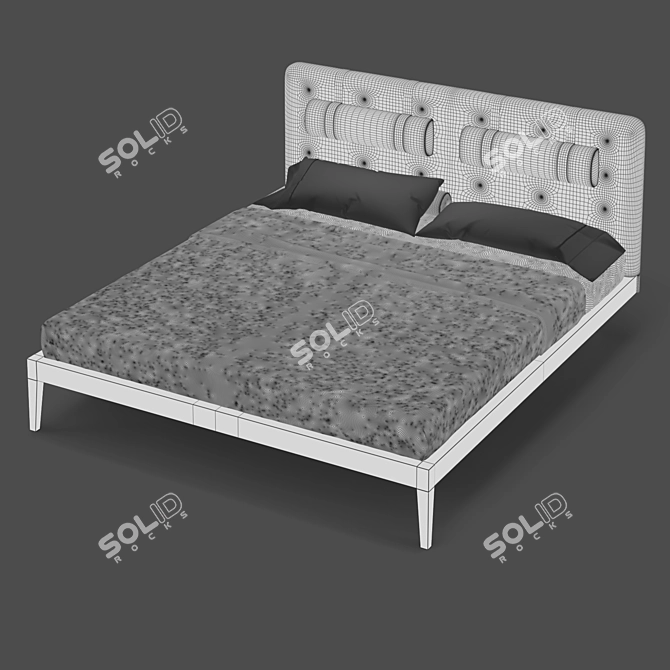 MOD Interiors Marbella Bed: Sleek Design with Walnut Finish 3D model image 4