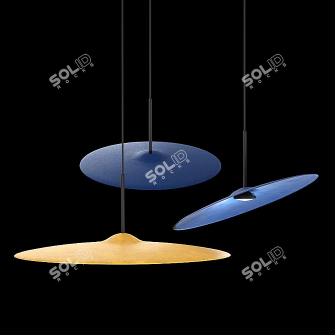 Acustica Pendant Lamp by Fabbian: Sound-Absorbing Elegance 3D model image 1