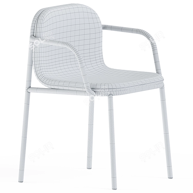 Sleek Shell Armchair: Annud's Elegance 3D model image 3