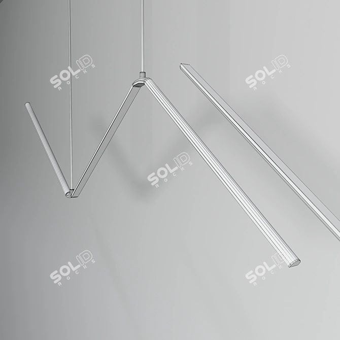 Minimalist Zigzag Pendant Light | LED Ceiling Fixture 3D model image 4