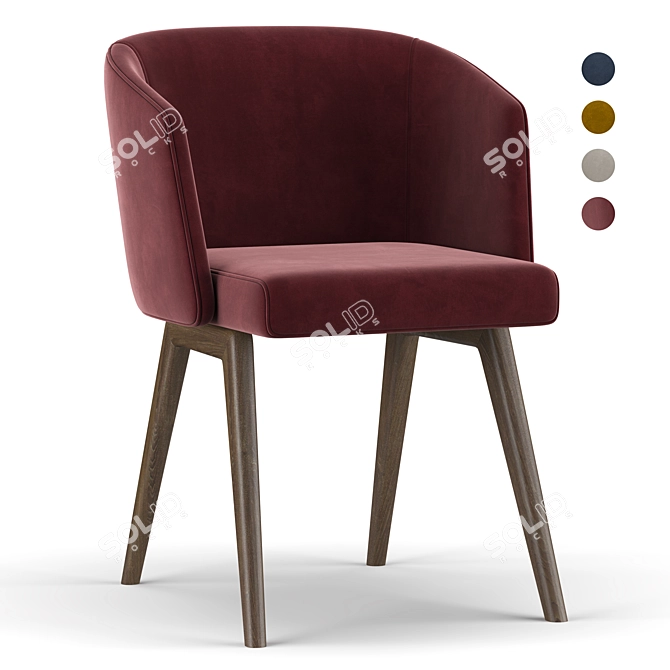 Elegant Reeves Dining Chair 3D model image 1