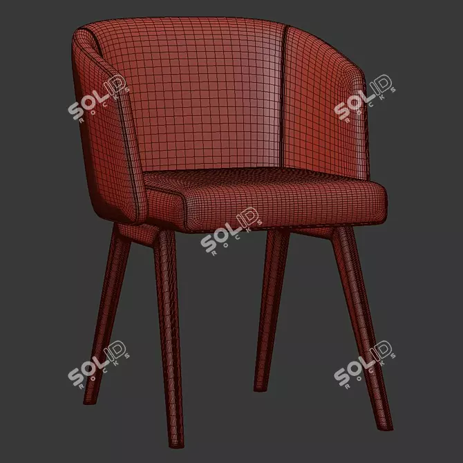 Elegant Reeves Dining Chair 3D model image 5
