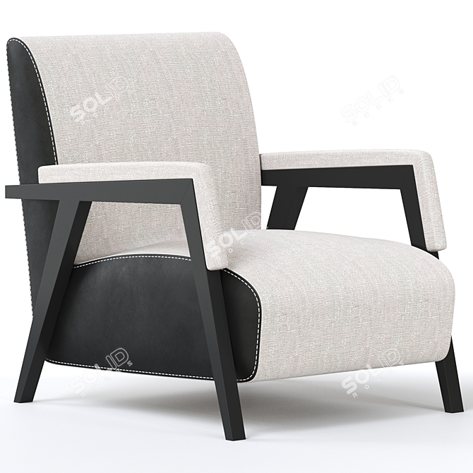 Elegant Upholstered Armchair 3D model image 1