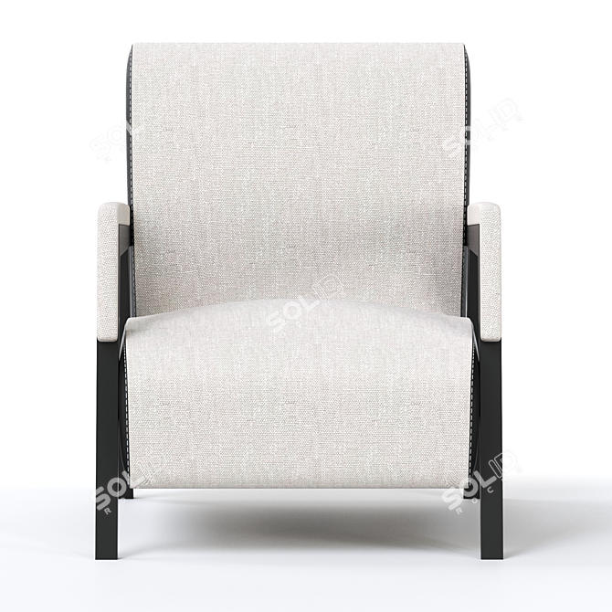 Elegant Upholstered Armchair 3D model image 2