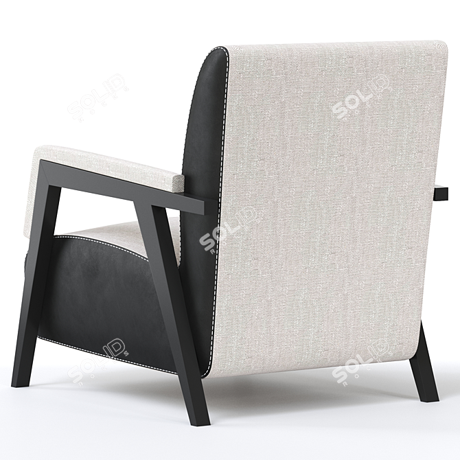 Elegant Upholstered Armchair 3D model image 4