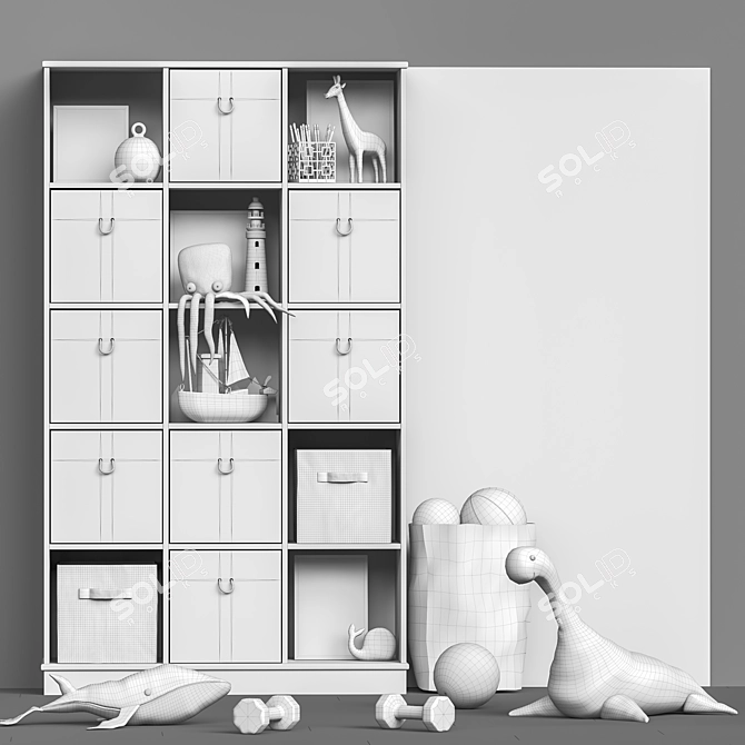 Kids Furniture and Toy Set 3D model image 5