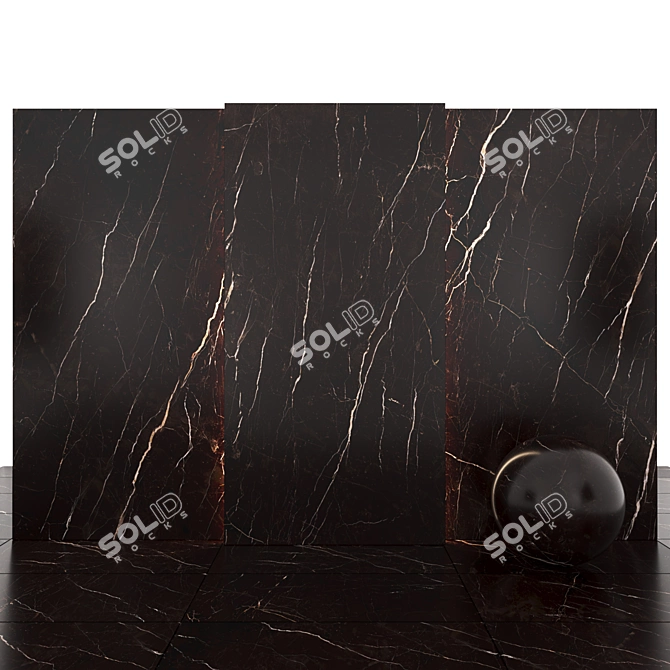 Luxury Dark Brown Marble Slabs 3D model image 2