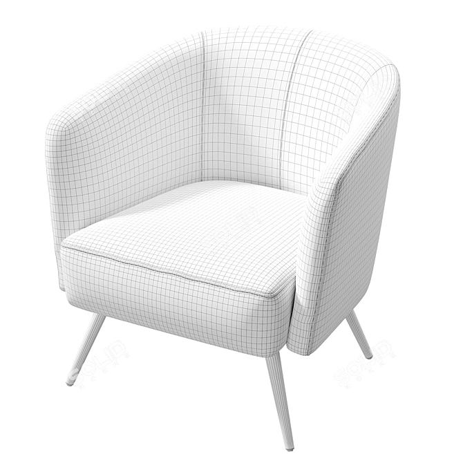 Berkeley Armchair 2: Contemporary Comfort at its Best 3D model image 5