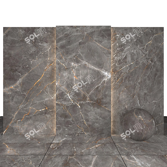 Glossy Gray Stone Slabs 3D model image 1