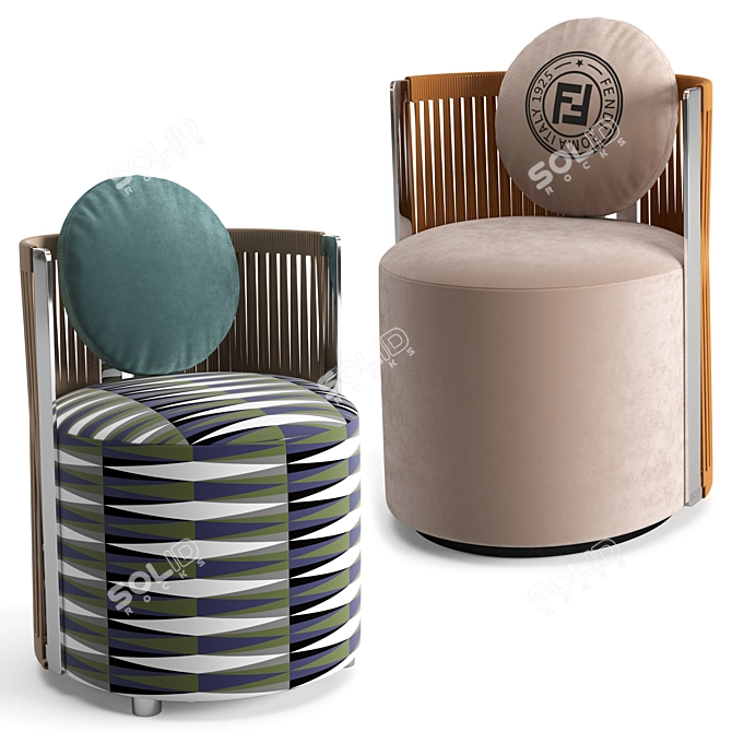 Luxury Fendi Casa Thea Armchair 3D model image 1