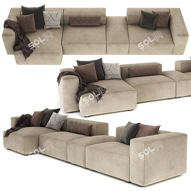 Modern Alberta Alcazar 2-Seater Sofa 3D model image 2