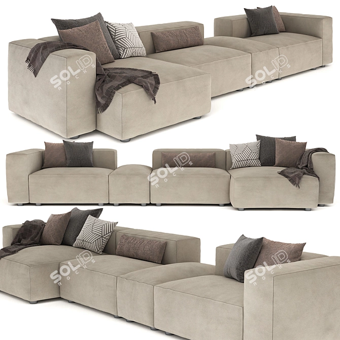 Modern Alberta Alcazar 2-Seater Sofa 3D model image 4