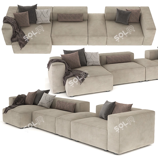 Modern Alberta Alcazar 2-Seater Sofa 3D model image 6