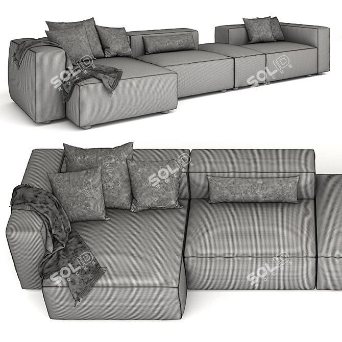 Modern Alberta Alcazar 2-Seater Sofa 3D model image 7