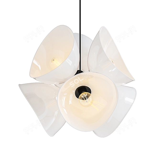 Elegant Orchid 6-Light Chandelier 3D model image 1