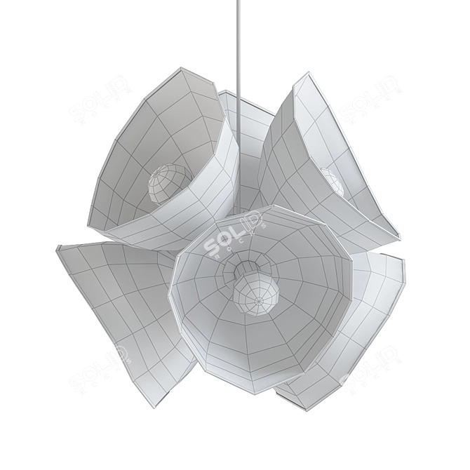 Elegant Orchid 6-Light Chandelier 3D model image 2