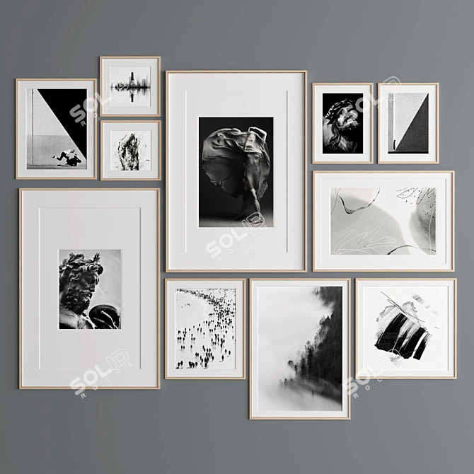 Elegant Art Frame Set 337 3D model image 3