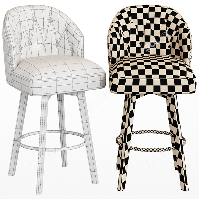 Maris Swivel Bar Stool: Sleek & Stylish 3D model image 2