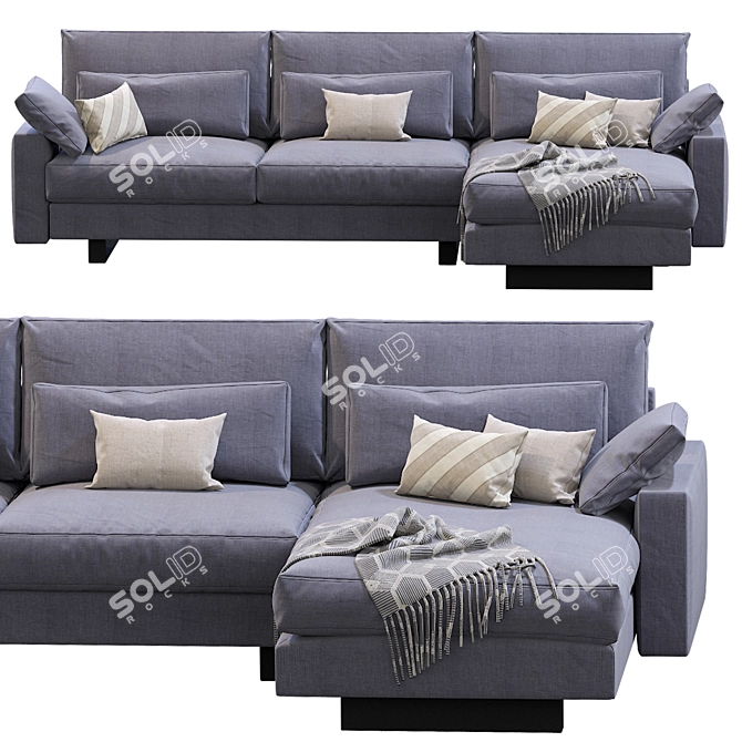 Modular Harmony Sofa: Sleek, Stylish, & Versatile 3D model image 1