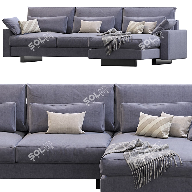 Modular Harmony Sofa: Sleek, Stylish, & Versatile 3D model image 4