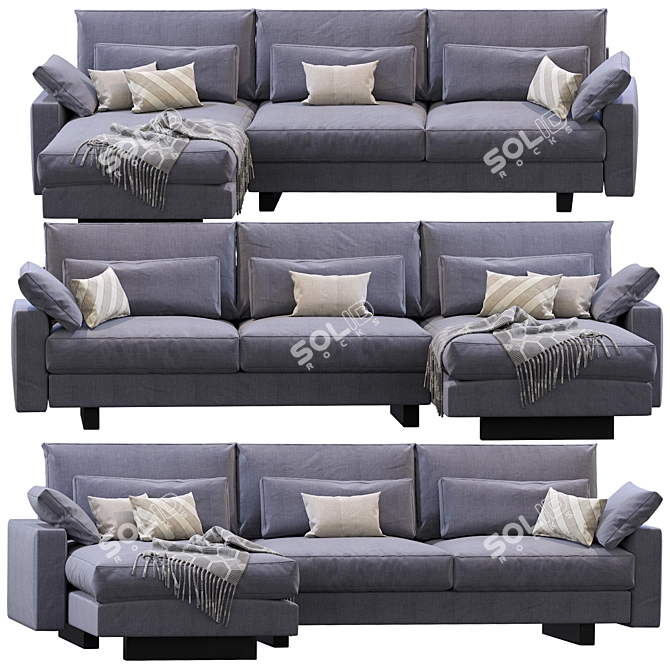 Modular Harmony Sofa: Sleek, Stylish, & Versatile 3D model image 6