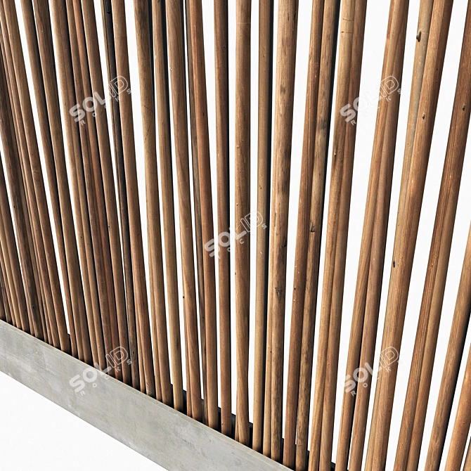 Elegant Thin Branch Screen 3D model image 3