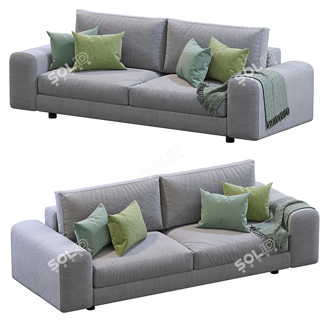 Arflex Low Land Sofa: Sleek and Modern 3D model image 2