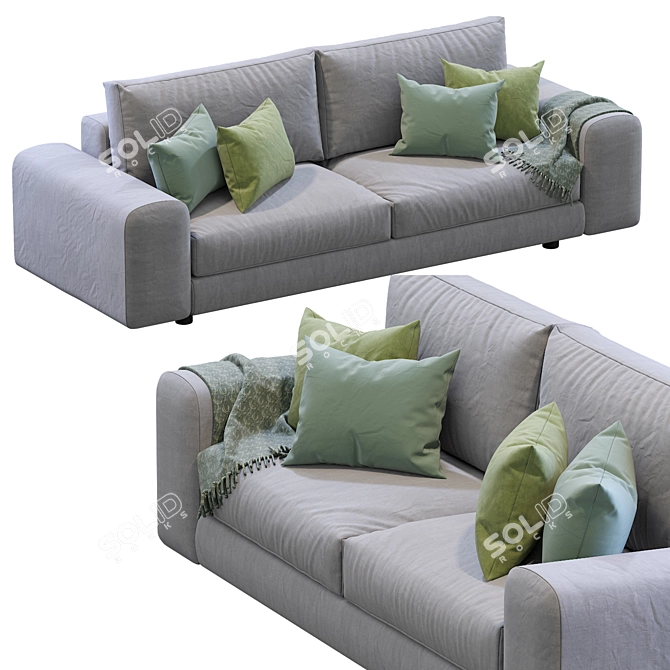 Arflex Low Land Sofa: Sleek and Modern 3D model image 3