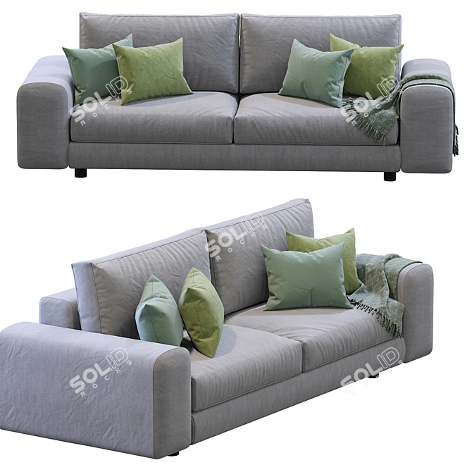 Arflex Low Land Sofa: Sleek and Modern 3D model image 4