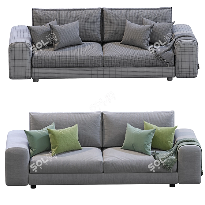 Arflex Low Land Sofa: Sleek and Modern 3D model image 5