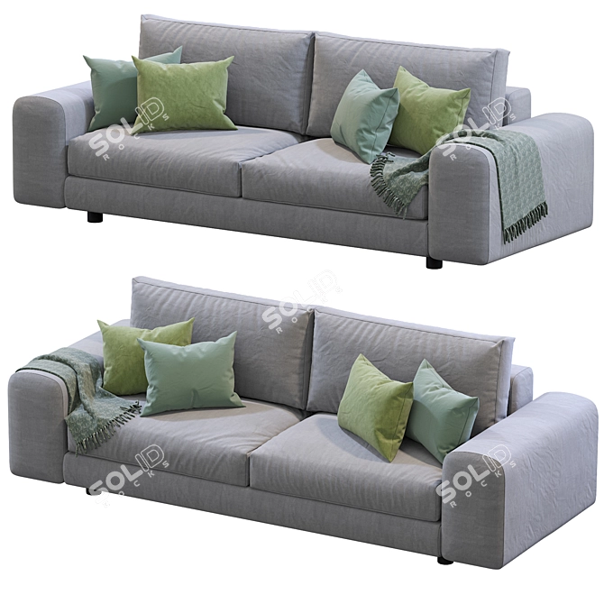 Arflex Low Land Sofa: Sleek and Modern 3D model image 6