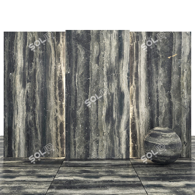 Elegant Braida Gray Marble Slabs 3D model image 1