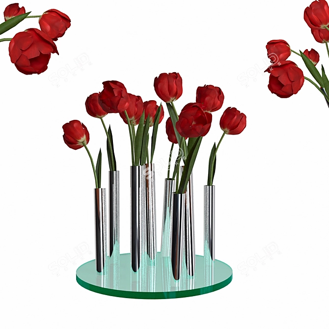 Elegant Tulip Vase - Philippi 3D model image 1