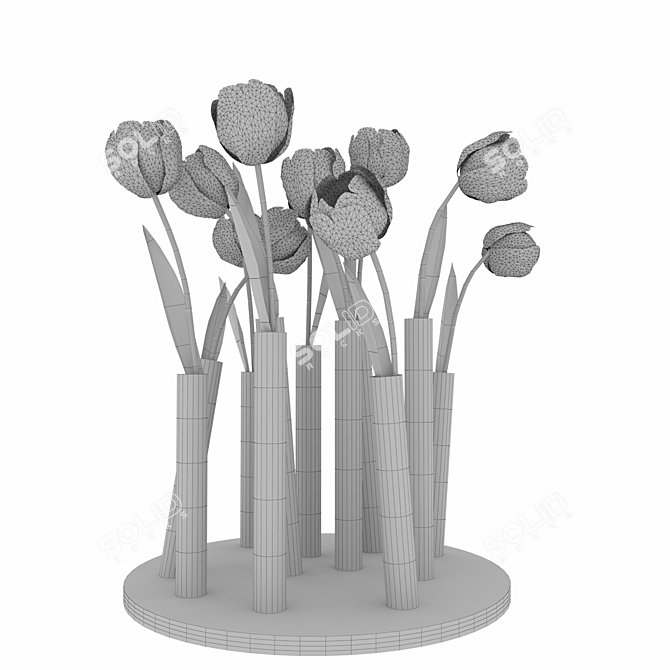 Elegant Tulip Vase - Philippi 3D model image 3