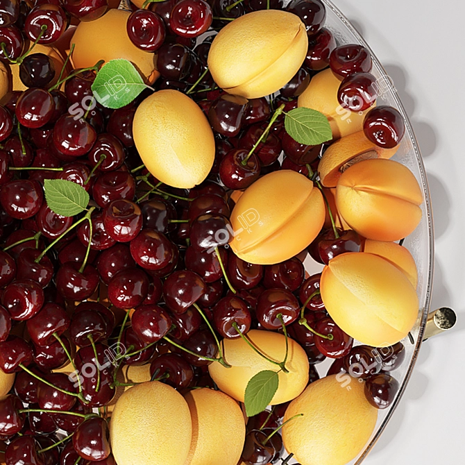 Elegant Fruits Dish 3D model image 4