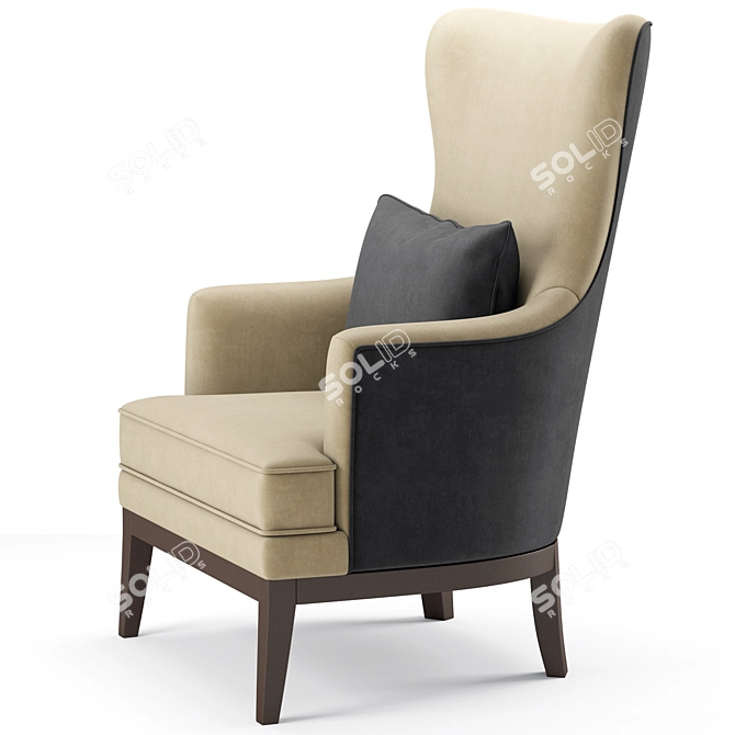 Elegant Bryn Wing Chair - Havertys 3D model image 2