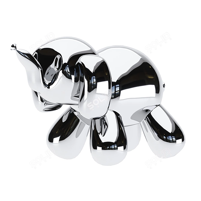 Whimsical Balloon Elephant Sculpture 3D model image 2