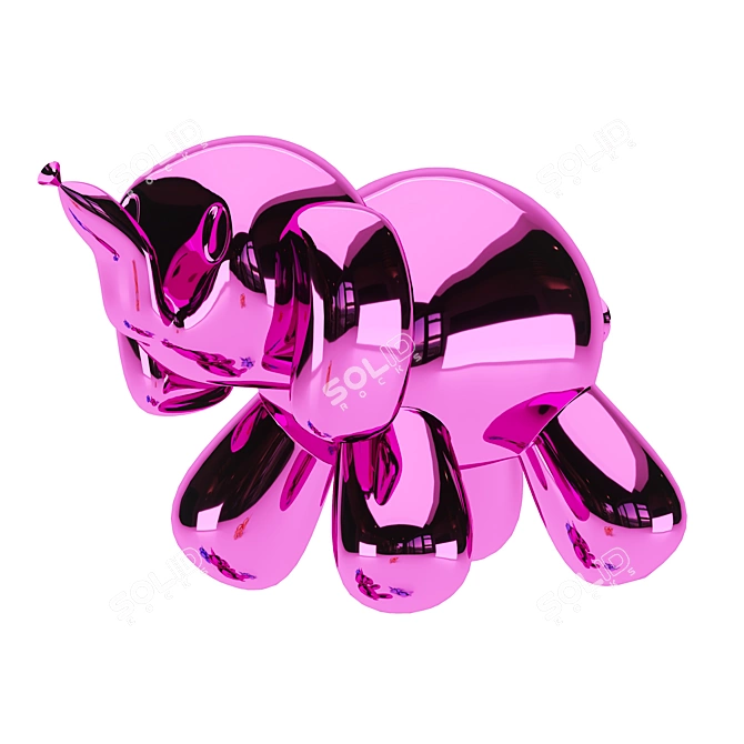Whimsical Balloon Elephant Sculpture 3D model image 3