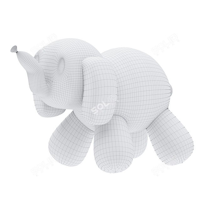 Whimsical Balloon Elephant Sculpture 3D model image 7