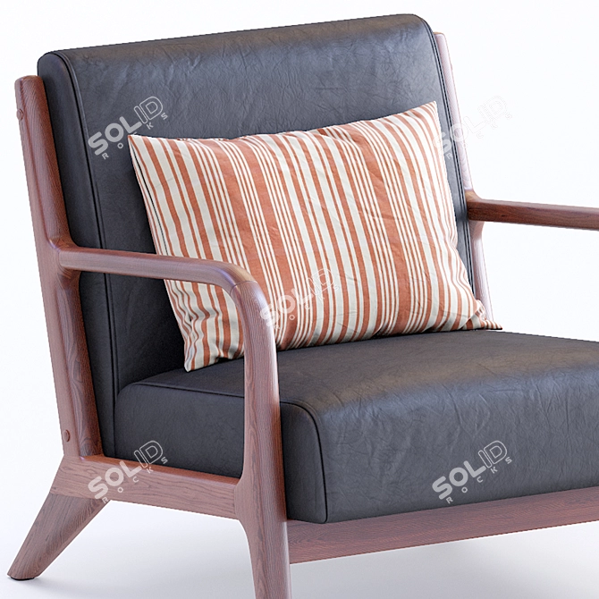 Elegant Leather Ronaldo Armchair 3D model image 4