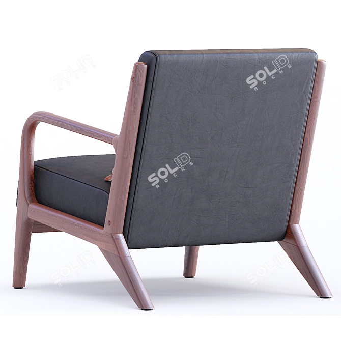 Elegant Leather Ronaldo Armchair 3D model image 6