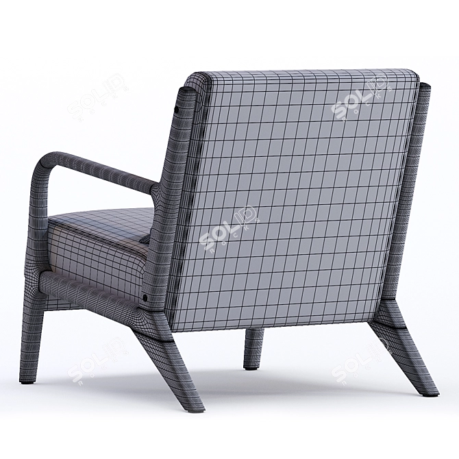 Elegant Leather Ronaldo Armchair 3D model image 8