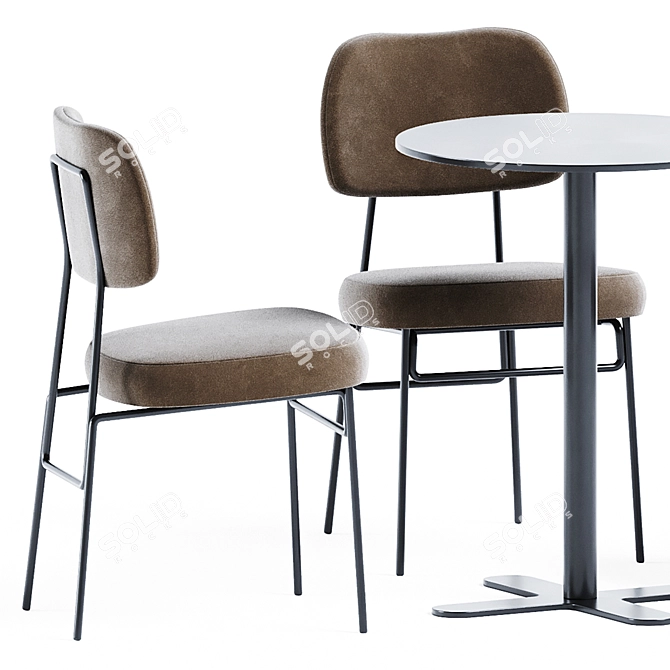 Modern Charm: Antibes Table & Kapoor Chair 3D model image 3