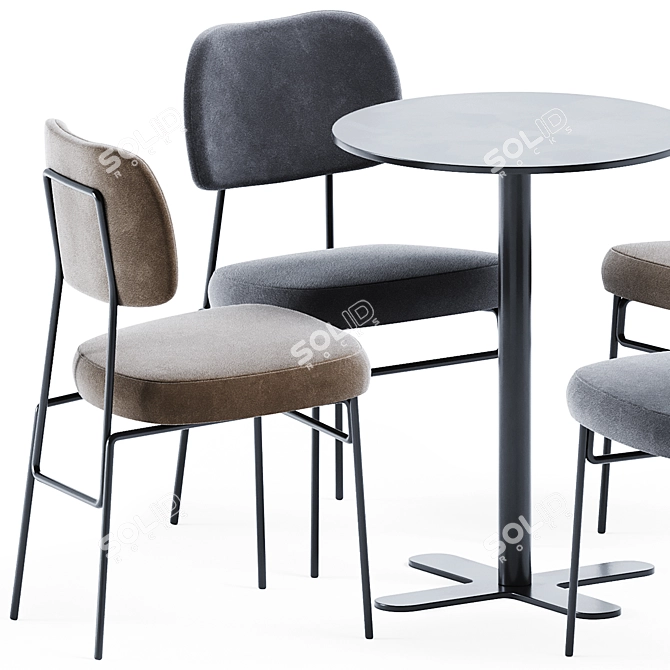 Modern Charm: Antibes Table & Kapoor Chair 3D model image 5