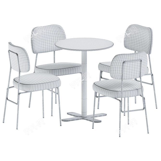 Modern Charm: Antibes Table & Kapoor Chair 3D model image 6