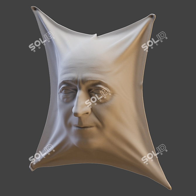 Sleek Face Sculpture 3D model image 1