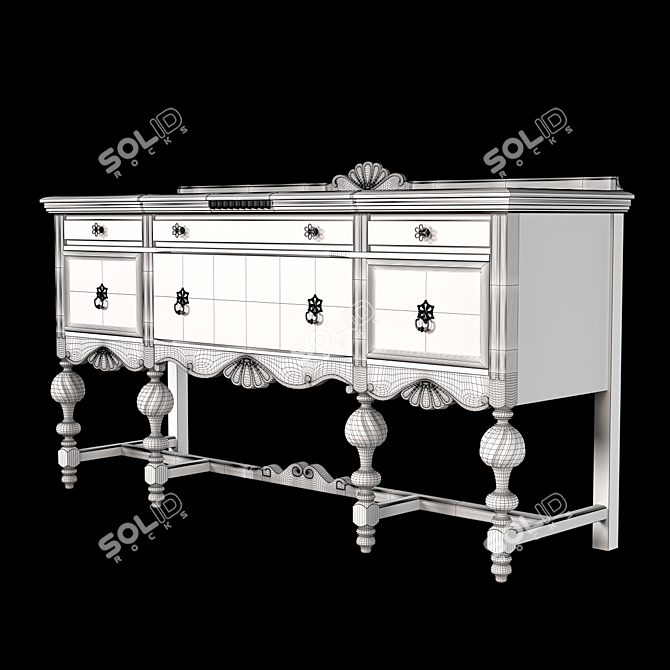 Vintage Handcrafted Jacobin Chest 3D model image 3