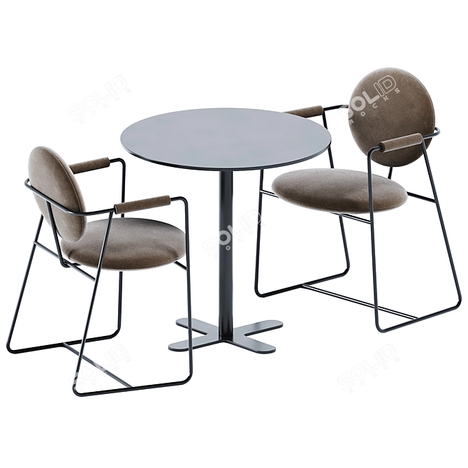 Modern Outdoor Dining Set: Antibes Table & Gemma Chair 3D model image 2