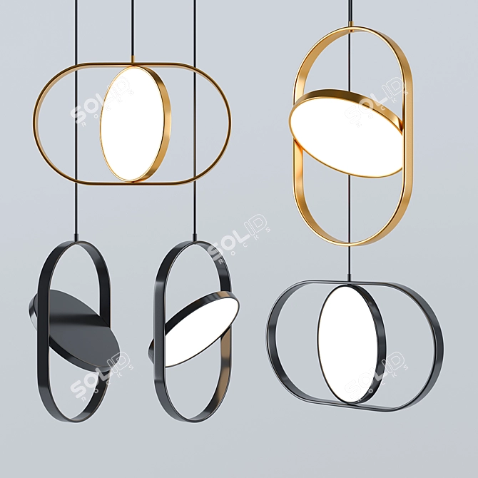 Modern Sunset Pendant Light 3D model image 1