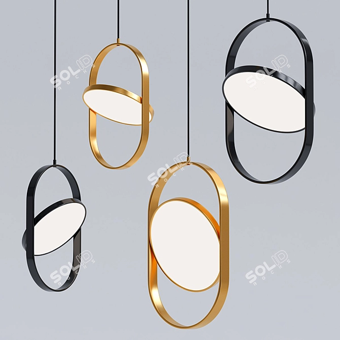 Modern Sunset Pendant Light 3D model image 2